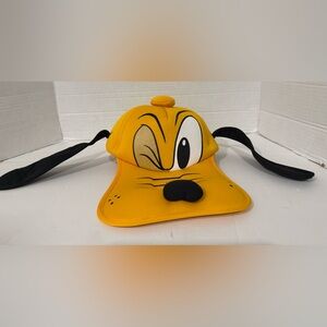 Disney Parks Pluto Hat Foam Padded Face Ears Adult Flex Fit Rare EUC
